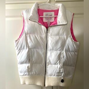 Aeropostale Women’s, M,white vintage puffer vest, full front zip, 2 side pockets